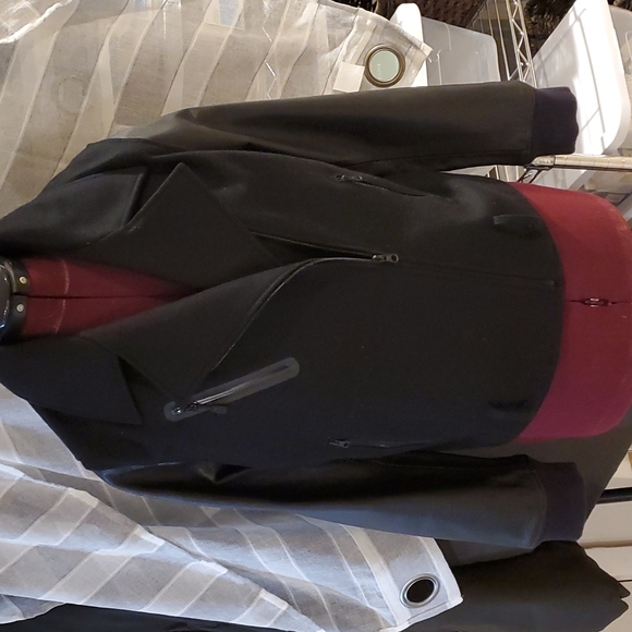 Wool and leather sleeve jacket - Picture 2 of 11